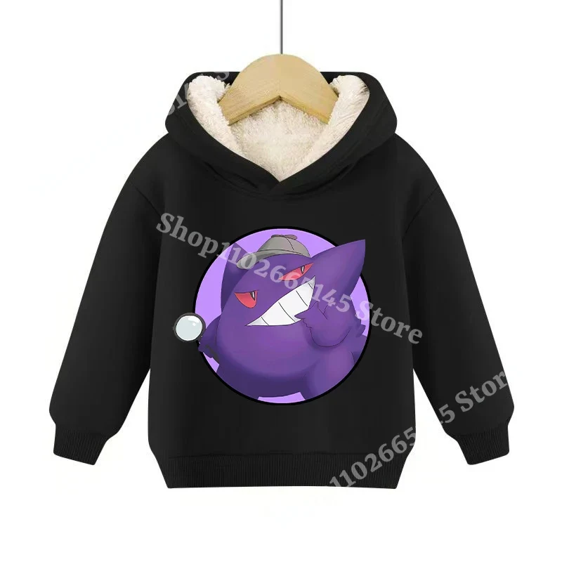 Sweats à capuche pullies enfant doublés chauds à motifs Pokémon