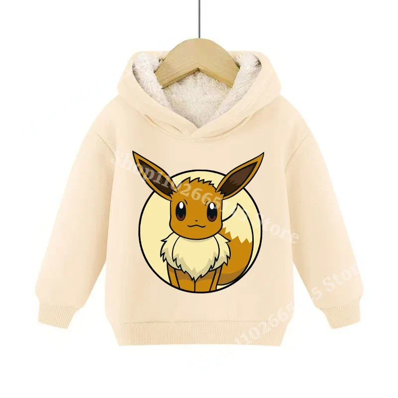Sweats à capuche pullies enfant doublés chauds à motifs Pokémon