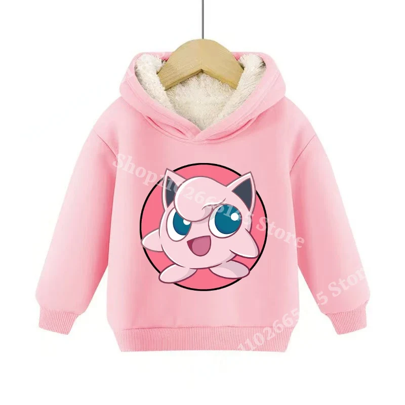 Sweats à capuche pullies enfant doublés chauds à motifs Pokémon
