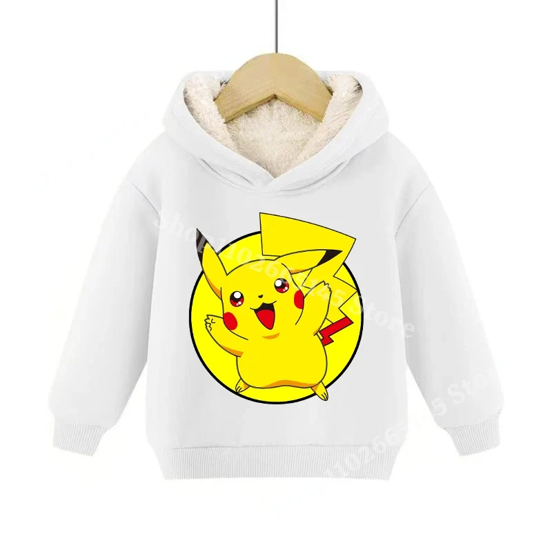 Sweats à capuche pullies enfant doublés chauds à motifs Pokémon