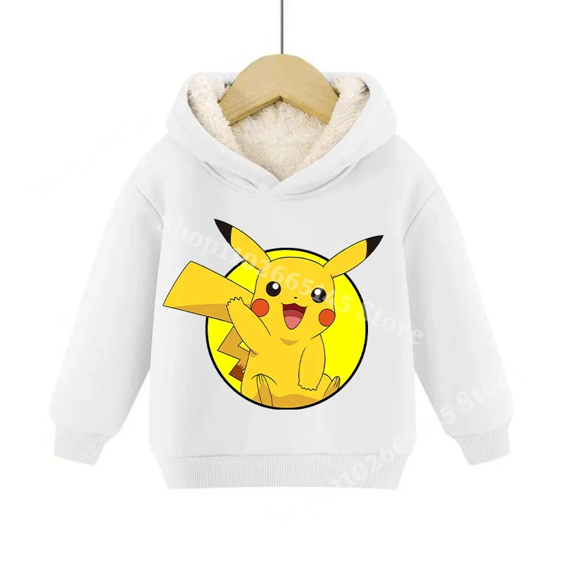 Sweats à capuche pullies enfant doublés chauds à motifs Pokémon