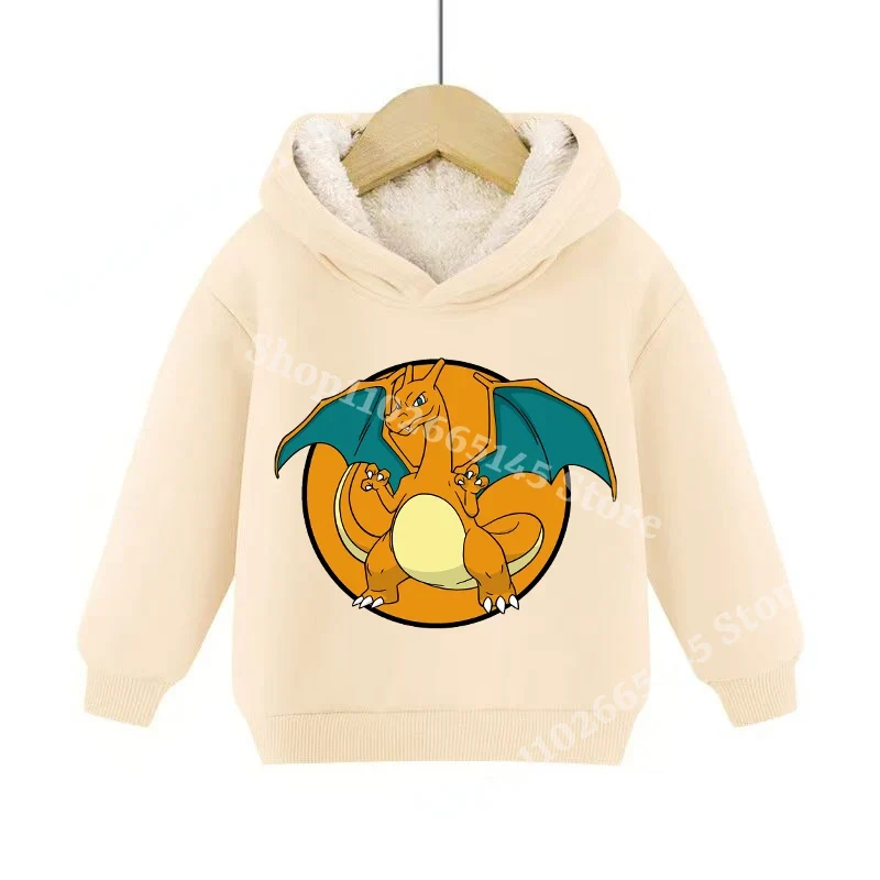 Sweats à capuche pullies enfant doublés chauds à motifs Pokémon