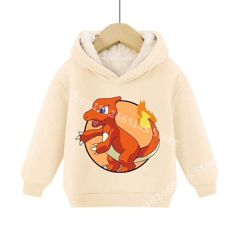 Sweats à capuche pullies enfant doublés chauds à motifs Pokémon