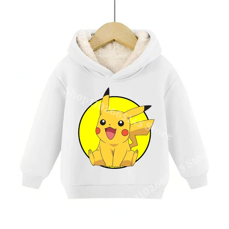 Sweats à capuche pullies enfant doublés chauds à motifs Pokémon
