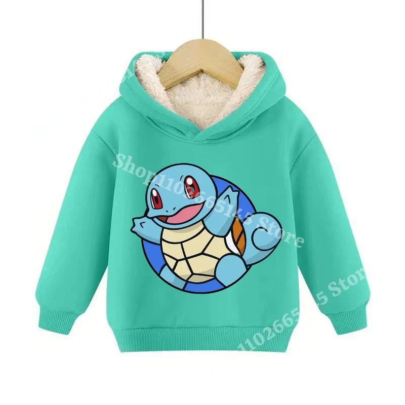 Sweats à capuche pullies enfant doublés chauds à motifs Pokémon