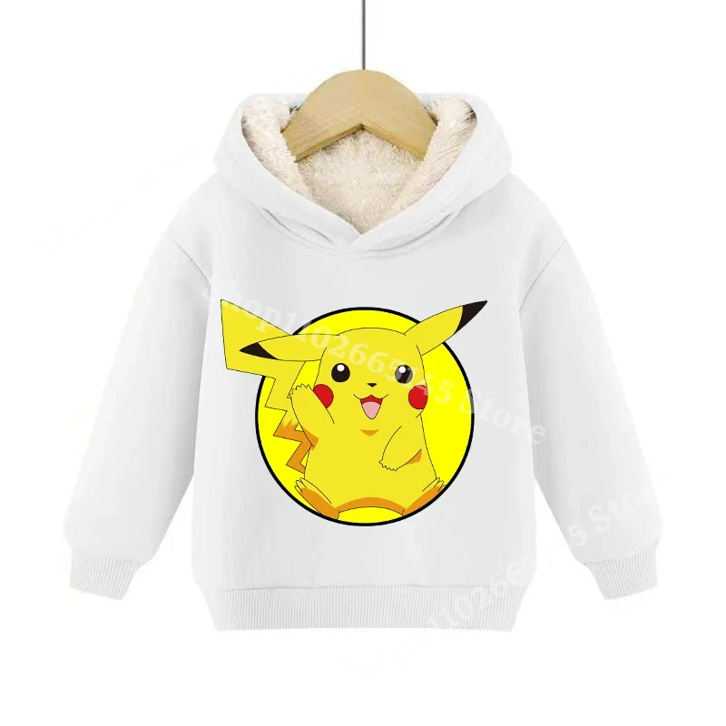 Sweats à capuche pullies enfant doublés chauds à motifs Pokémon