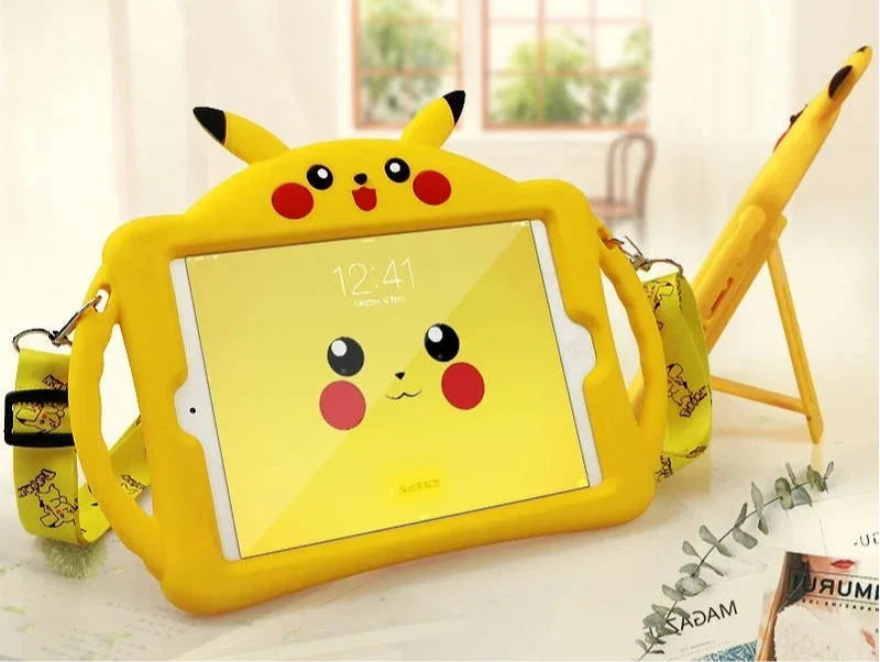Coque de protection Pikachu pour IPad Pro 2021, IPad Mini etc.
