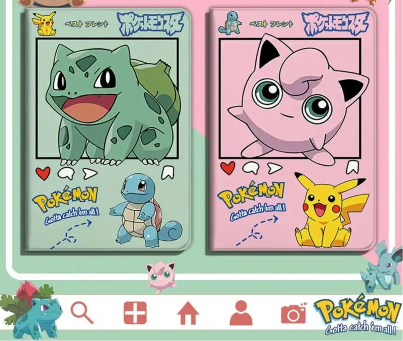 Pokemon iPad Air Pro Smartcover avec motifs Pikachu, Bulbasaur, Carapuce, Jiggypuff