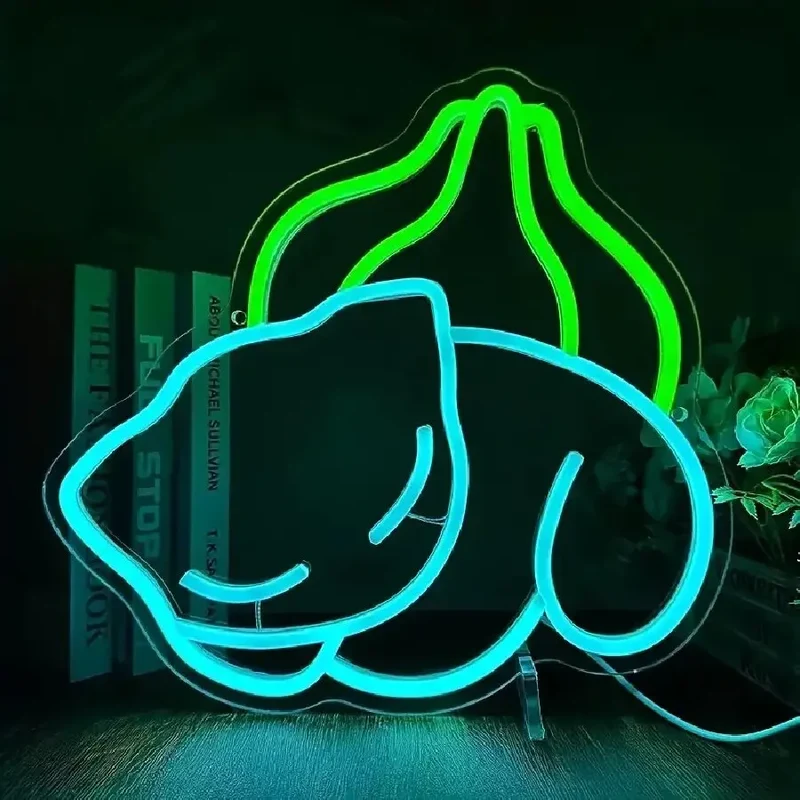 Bulbasaur Bulbasaur ou Nebulak Gastly Applique murale néon