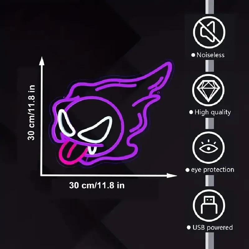 Bulbasaur Bulbasaur ou Nebulak Gastly Applique murale néon