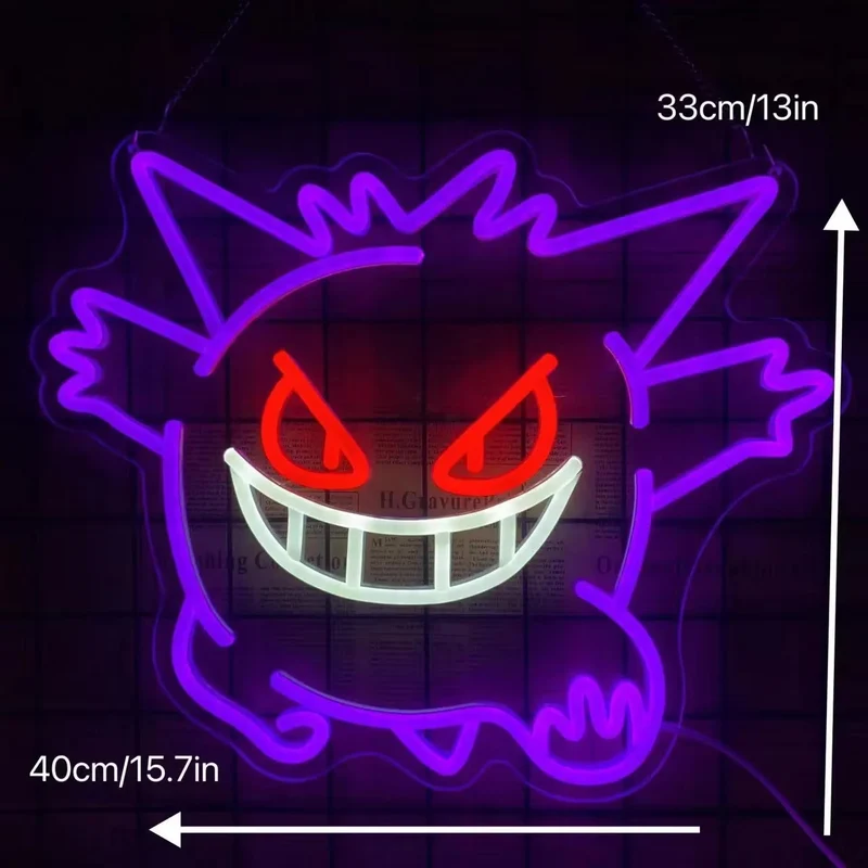 Applique néon Gengar (env. 40x33cm)