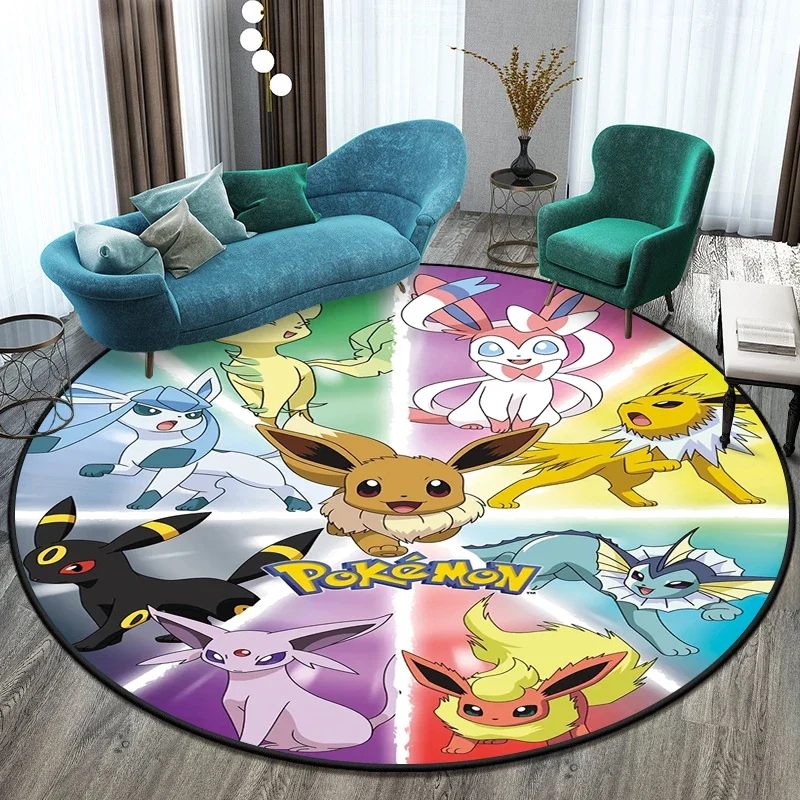 Tapis Pokémon rond dans de nombreux motifs Eevee, Aquana, Pokeball etc.