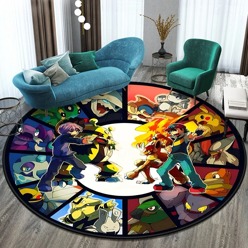 Tapis Pokémon rond dans de nombreux motifs Eevee, Aquana, Pokeball etc.