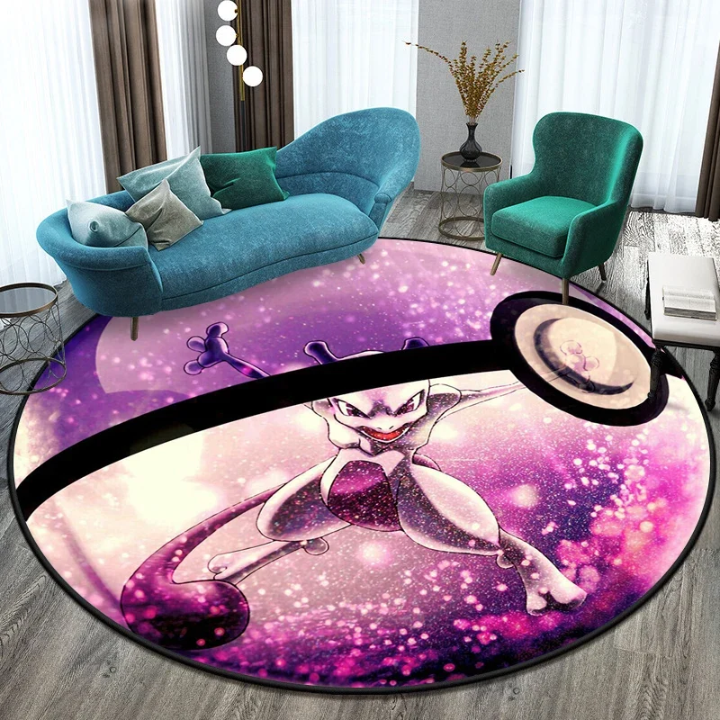 Tapis Pokémon rond dans de nombreux motifs Eevee, Aquana, Pokeball etc.