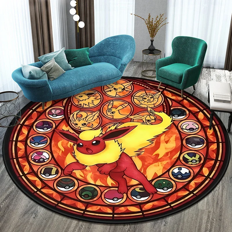 Tapis Pokémon rond dans de nombreux motifs Eevee, Aquana, Pokeball etc.
