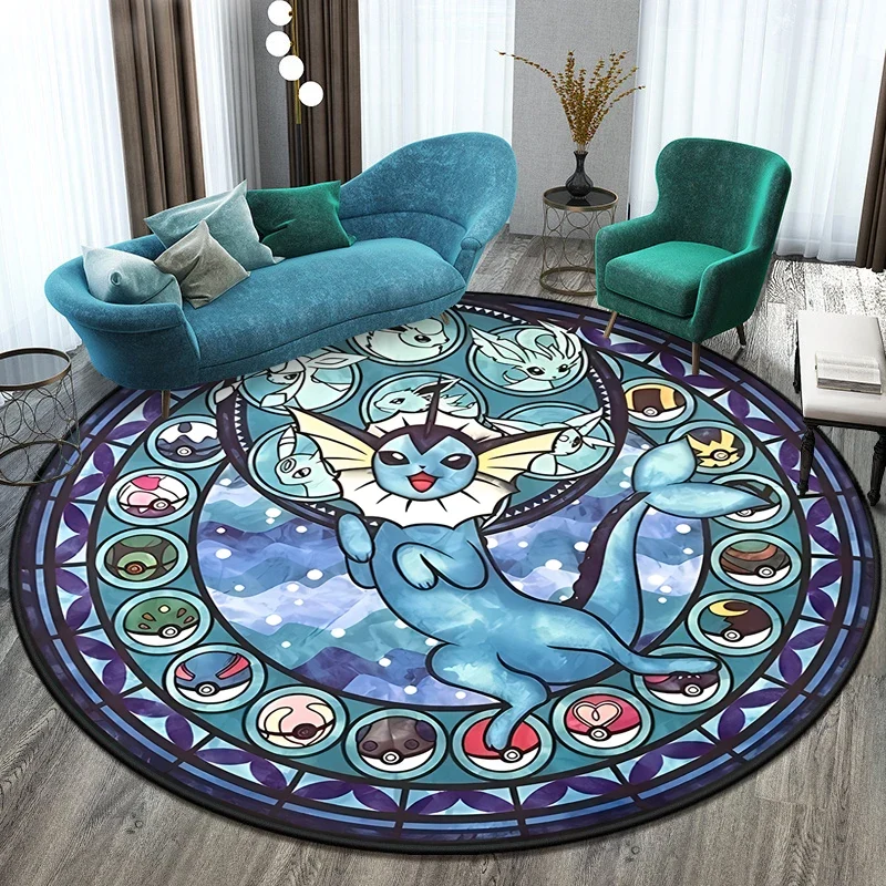 Tapis Pokémon rond dans de nombreux motifs Eevee, Aquana, Pokeball etc.