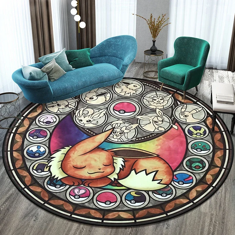 Tapis Pokémon rond dans de nombreux motifs Eevee, Aquana, Pokeball etc.