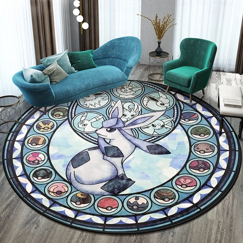 Tapis Pokémon rond dans de nombreux motifs Eevee, Aquana, Pokeball etc.