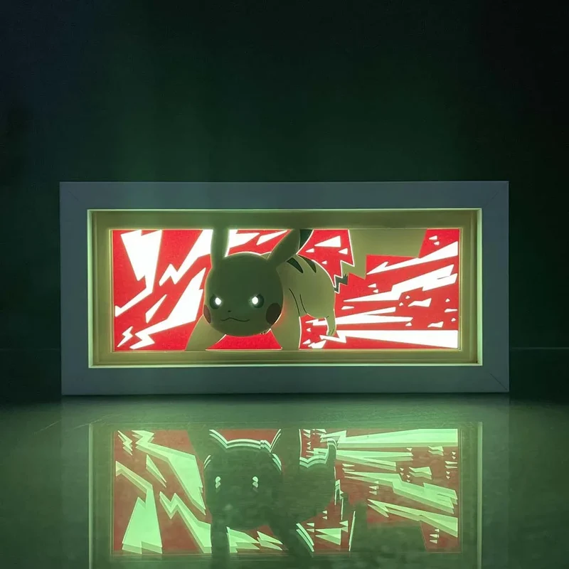 Image Pokemon Gengar, Pikachu ou Mewto avec lampe d'éclairage LED