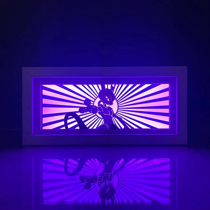 Image Pokemon Gengar, Pikachu ou Mewto avec lampe d'éclairage LED