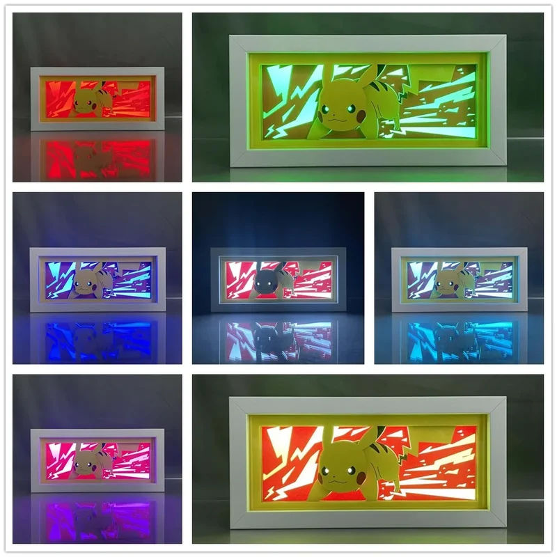 Image Pokemon Gengar, Pikachu ou Mewto avec lampe d'éclairage LED