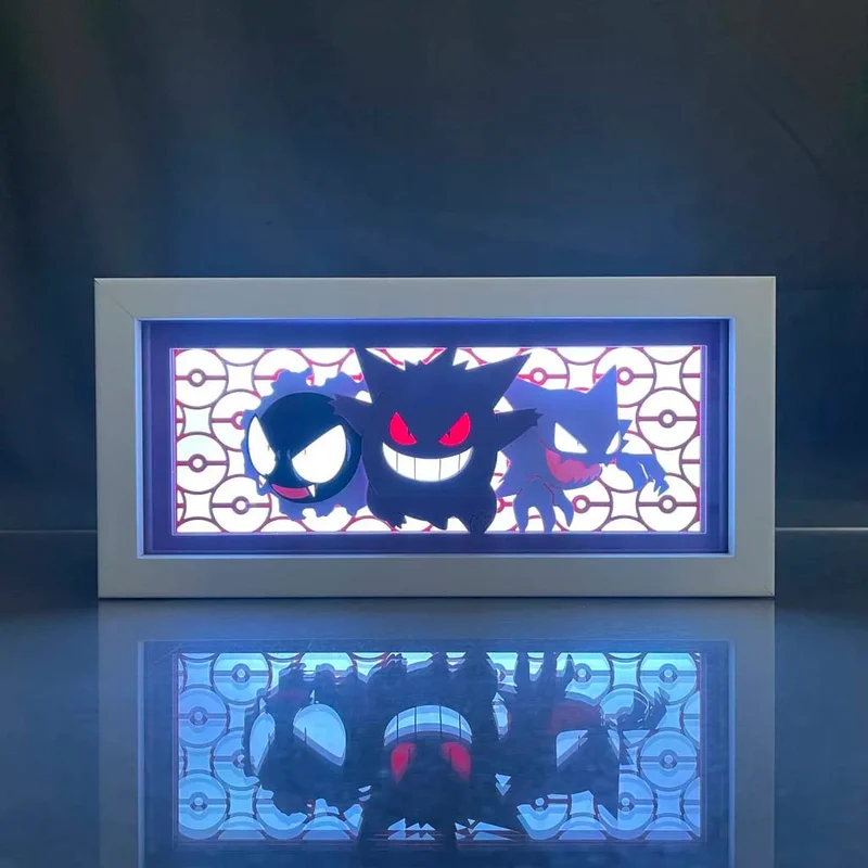 Image Pokemon Gengar, Pikachu ou Mewto avec lampe d'éclairage LED