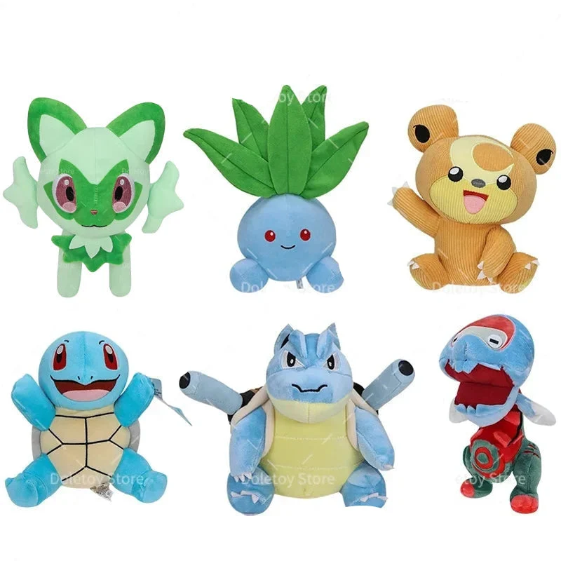 Mignon Pokémon en peluche (Seeper, Sheinux, Felori, Squirtle, Pescragon, Turtok ou Flamiau)