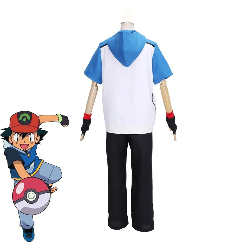 Ensemble de cosplay de costume d'entraîneur Pokémon pour le carnaval, les déguisements, etc.