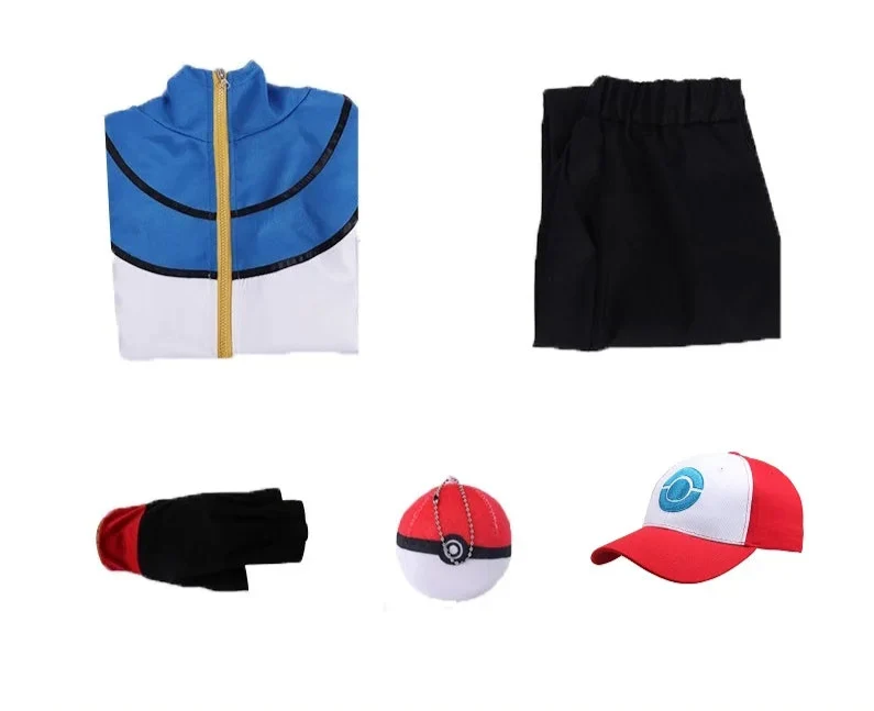 Ensemble de cosplay de costume d'entraîneur Pokémon pour le carnaval, les déguisements, etc.