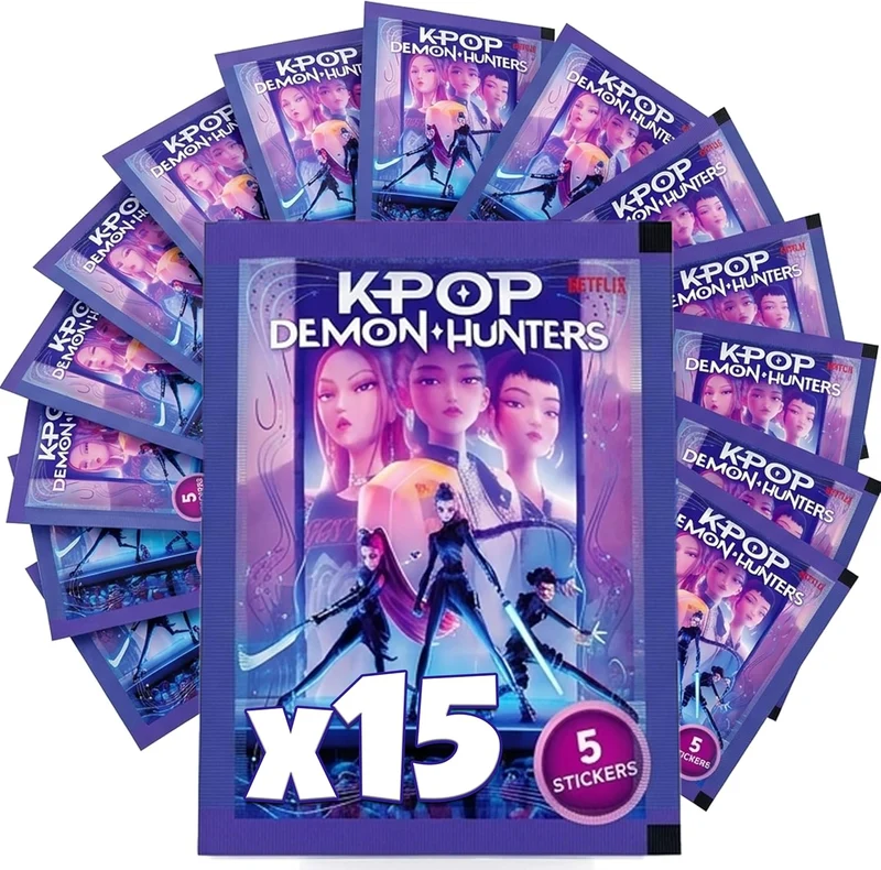 KPop Demon Hunters — 15 paquets figurines + 75 stickers