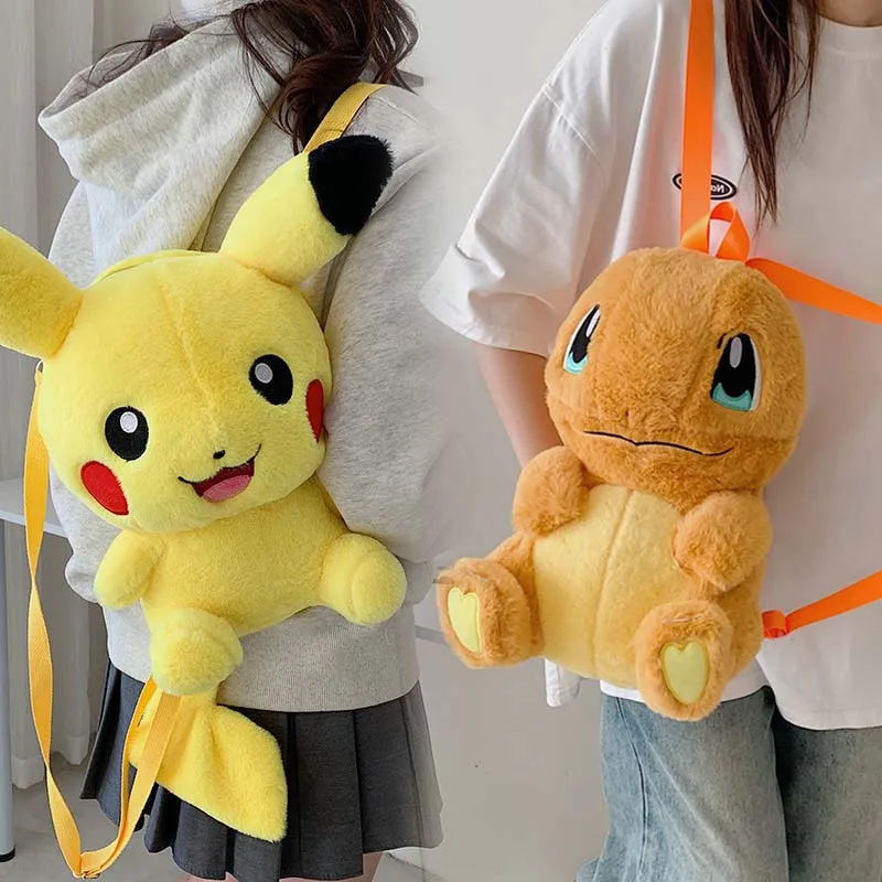 Sac à dos Pokémon mignon et moelleux Pikachu, Charmander, Charizard et autres