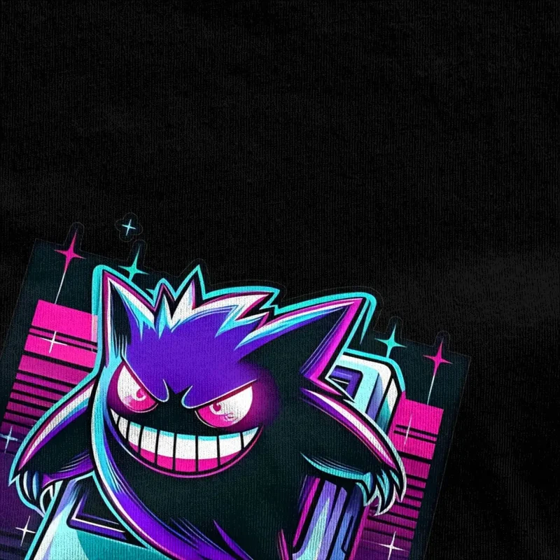 T-shirt de jeu vintage Pokemon Gengar en plusieurs couleurs