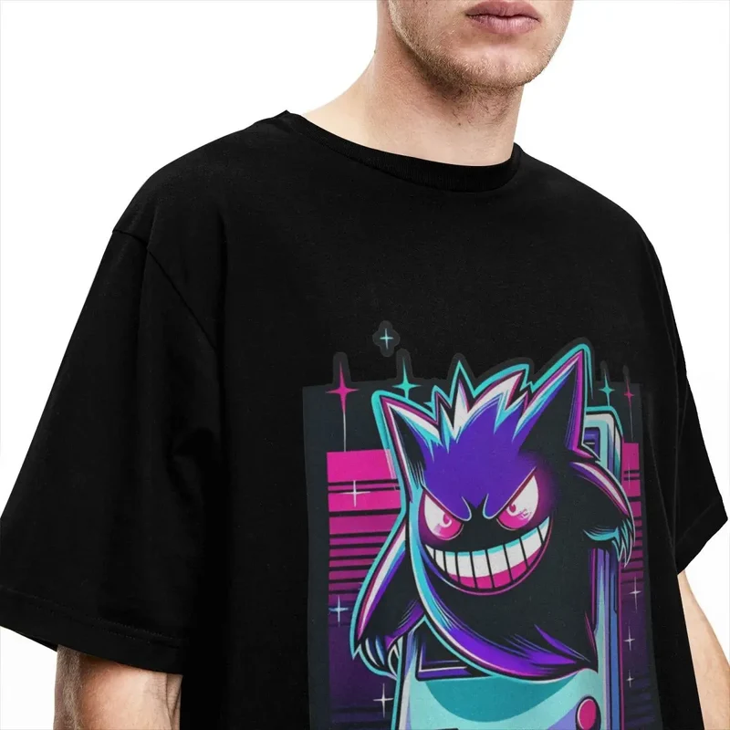 T-shirt de jeu vintage Pokemon Gengar en plusieurs couleurs