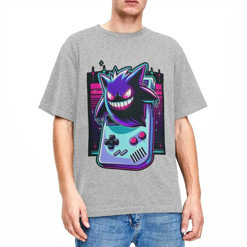 T-shirt de jeu vintage Pokemon Gengar en plusieurs couleurs