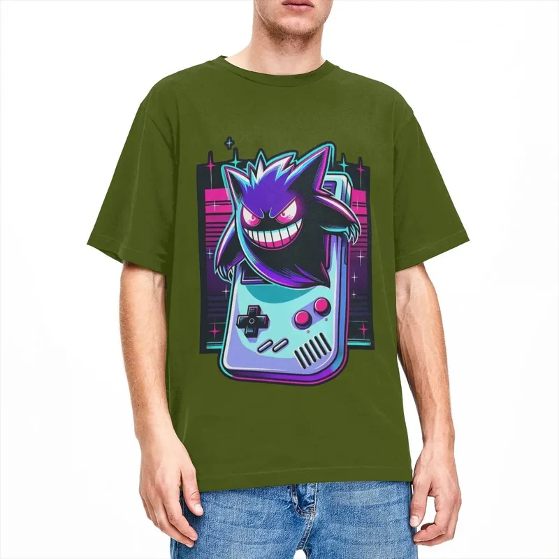 T-shirt de jeu vintage Pokemon Gengar en plusieurs couleurs