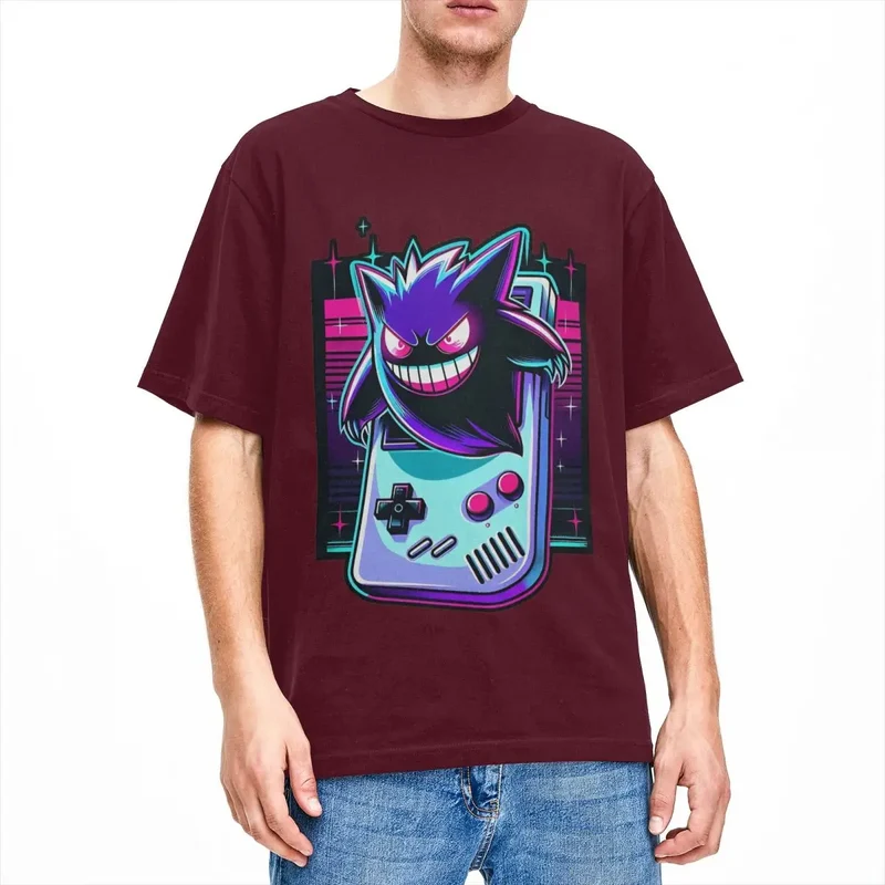 T-shirt de jeu vintage Pokemon Gengar en plusieurs couleurs