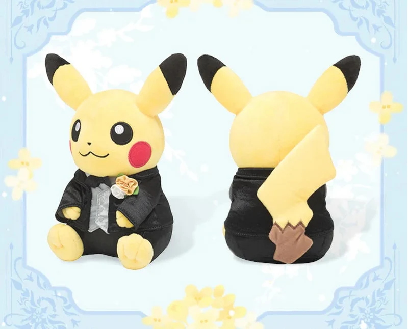 Pikachu en couple de mariés Figurines en peluche de mariage Pikachu