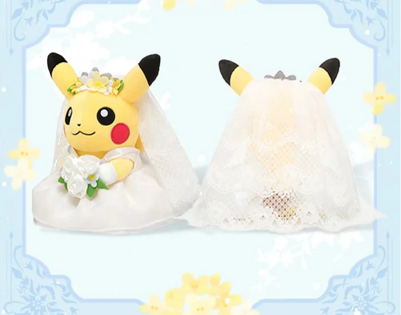Pikachu en couple de mariés Figurines en peluche de mariage Pikachu