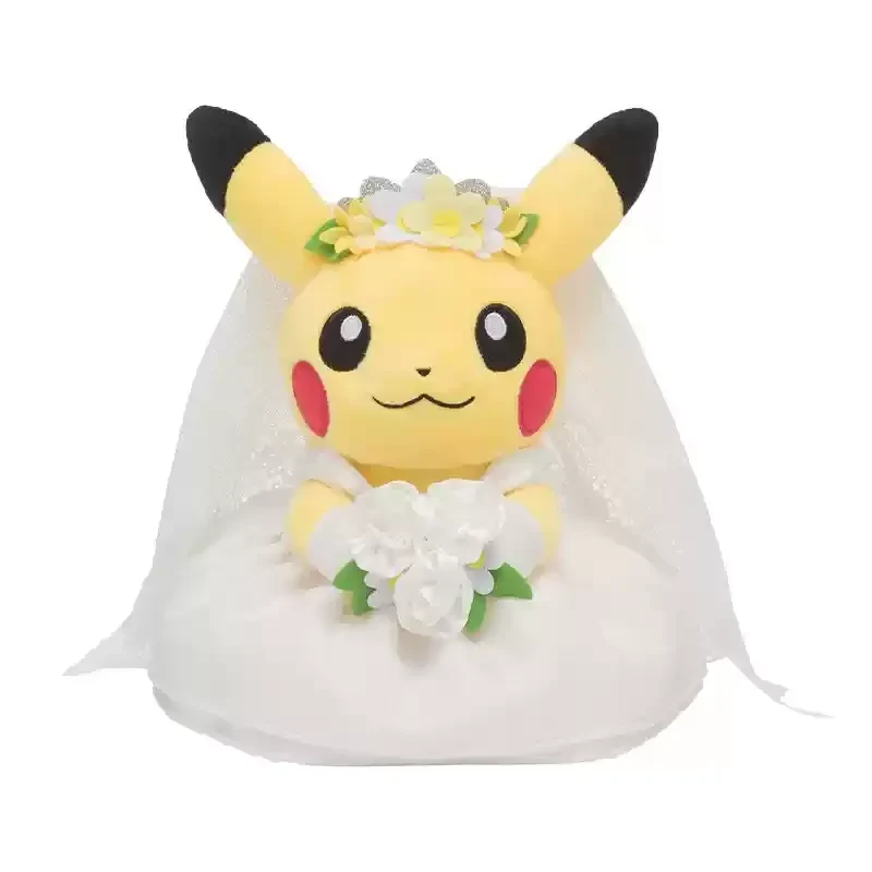 Pikachu en couple de mariés Figurines en peluche de mariage Pikachu