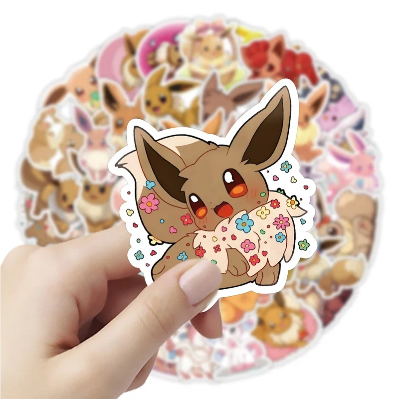 Autocollants mignons Evoli Eevee (10, 30 ou 50 pièces)