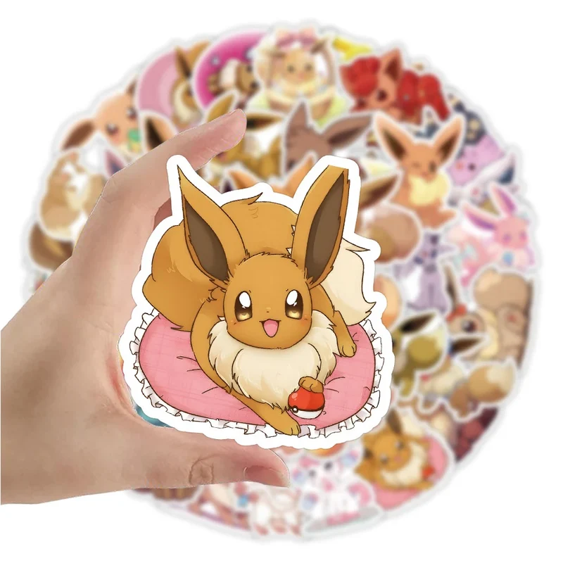 Autocollants mignons Evoli Eevee (10, 30 ou 50 pièces)