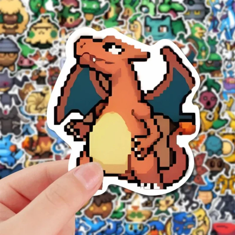 Autocollants Pokémon sympas au look pixelisé (10, 30, 50 ou 110 pièces)