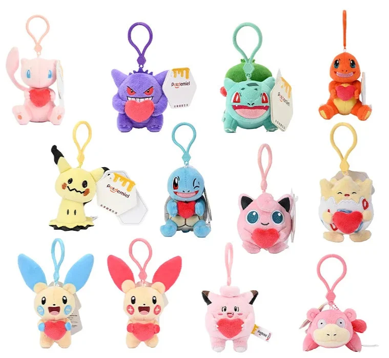 Pendentif en peluche Pokémon mignon avec coeur