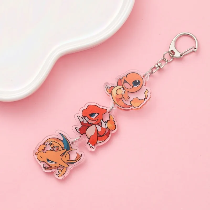 Porte-clés en acrylique avec dessin animé Pokémon mignon