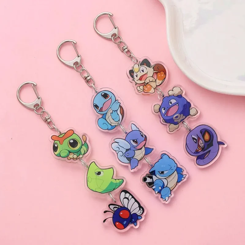 Porte-clés en acrylique avec dessin animé Pokémon mignon