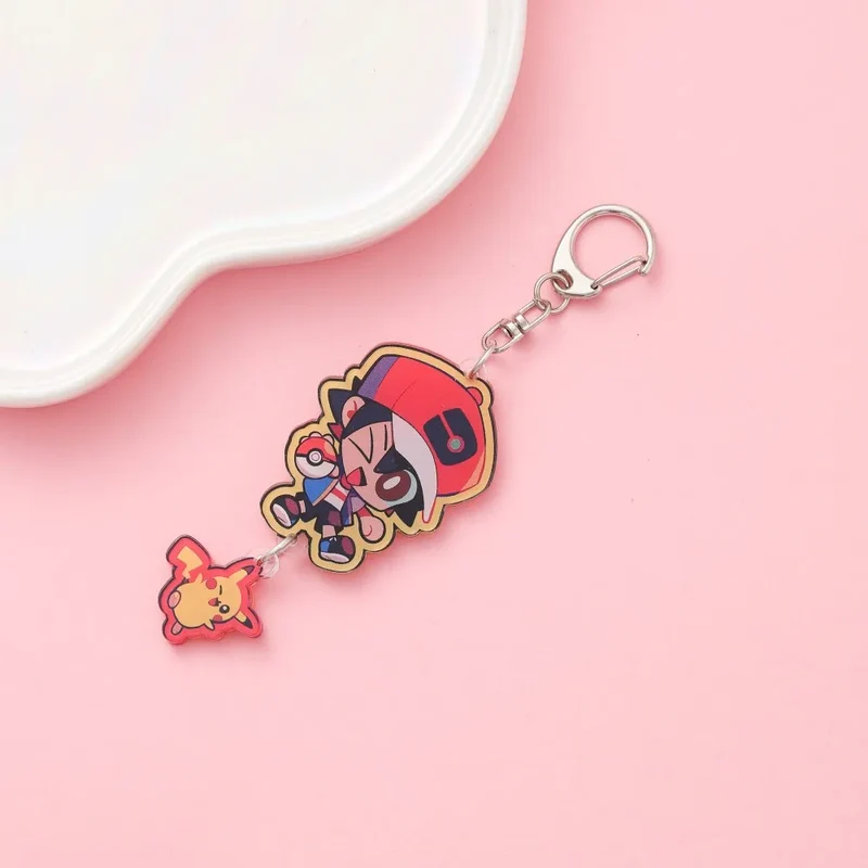 Porte-clés en acrylique avec dessin animé Pokémon mignon