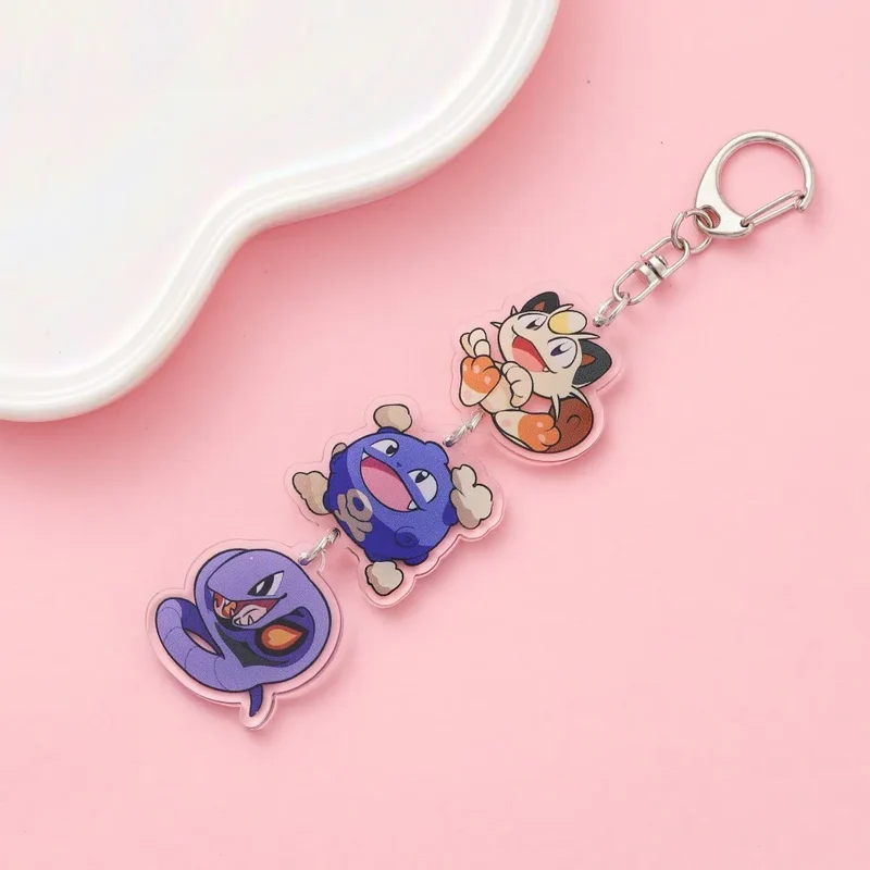 Porte-clés en acrylique avec dessin animé Pokémon mignon
