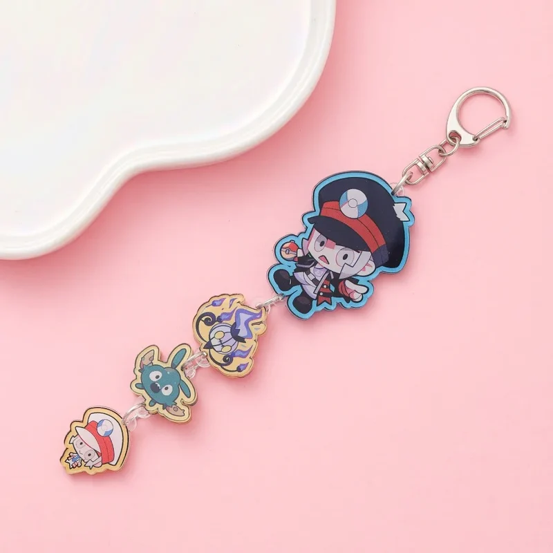 Porte-clés en acrylique avec dessin animé Pokémon mignon