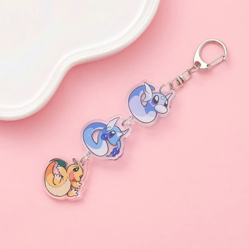 Porte-clés en acrylique avec dessin animé Pokémon mignon