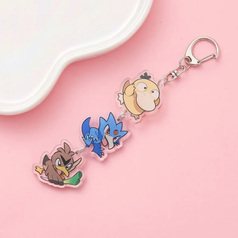 Porte-clés en acrylique avec dessin animé Pokémon mignon